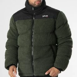 Budget 🤩 Doudoune Sherpa Capuche Utahsherpa Vert Kaki de Schott NYC 🔔 -Schott NYC Soldes schott nyc 347700 UTAHSHERPA KAKI 20221110T155423 03
