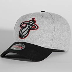Tout neuf 🎉 Casquette 186 Redline Miami Heat Gris Chiné Réfléchissant de Mitchell and Ness ✔️