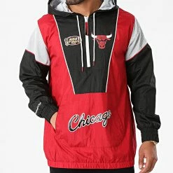 Meilleure vente 🤩 Coupe-Vent Col Zippé Chicago Bulls OJPO1038 Rouge Noir de Mitchell and Ness 😉 -Schott NYC Soldes mitchell and ness 285812 OJPO1038 CBU YYPPPSCAR 20210929T152421 03