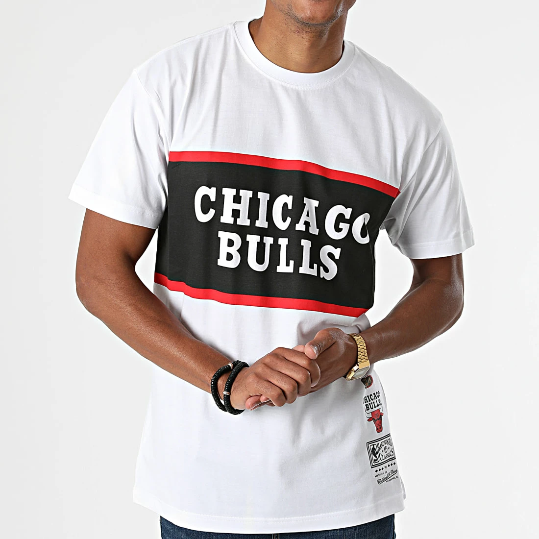 Coupon 👍 Tee 👕 Shirt Chicago Bulls Block Blanc de Mitchell and Ness 💯 5 Coupon 👍 Tee 👕 Shirt Chicago Bulls Block Blanc de Mitchell and Ness 💯 – Image 3