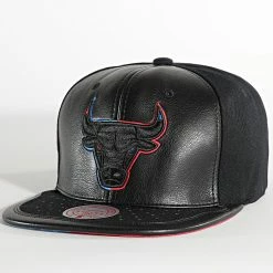 Bon marché ⌛ Casquette Snapback Day One Chicago Bulls Noir Rouge Bleu de Mitchell and Ness 😉