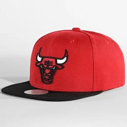 Meilleur prix ⭐ Casquette Snapback Team 2 Tone 2 Chicago Bulls Rouge de Mitchell and Ness 🎁