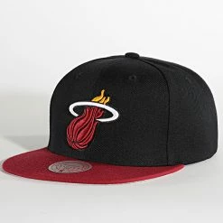 Sortie 🔔 Casquette Snapback Team 2 Tone 2 Miami Heat Noir de Mitchell and Ness 🔔