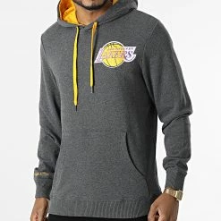 Tout neuf 👏 Sweat Capuche Classic French Terry Los Angeles Lakers Gris Anthracite Chiné de Mitchell and Ness 🔔