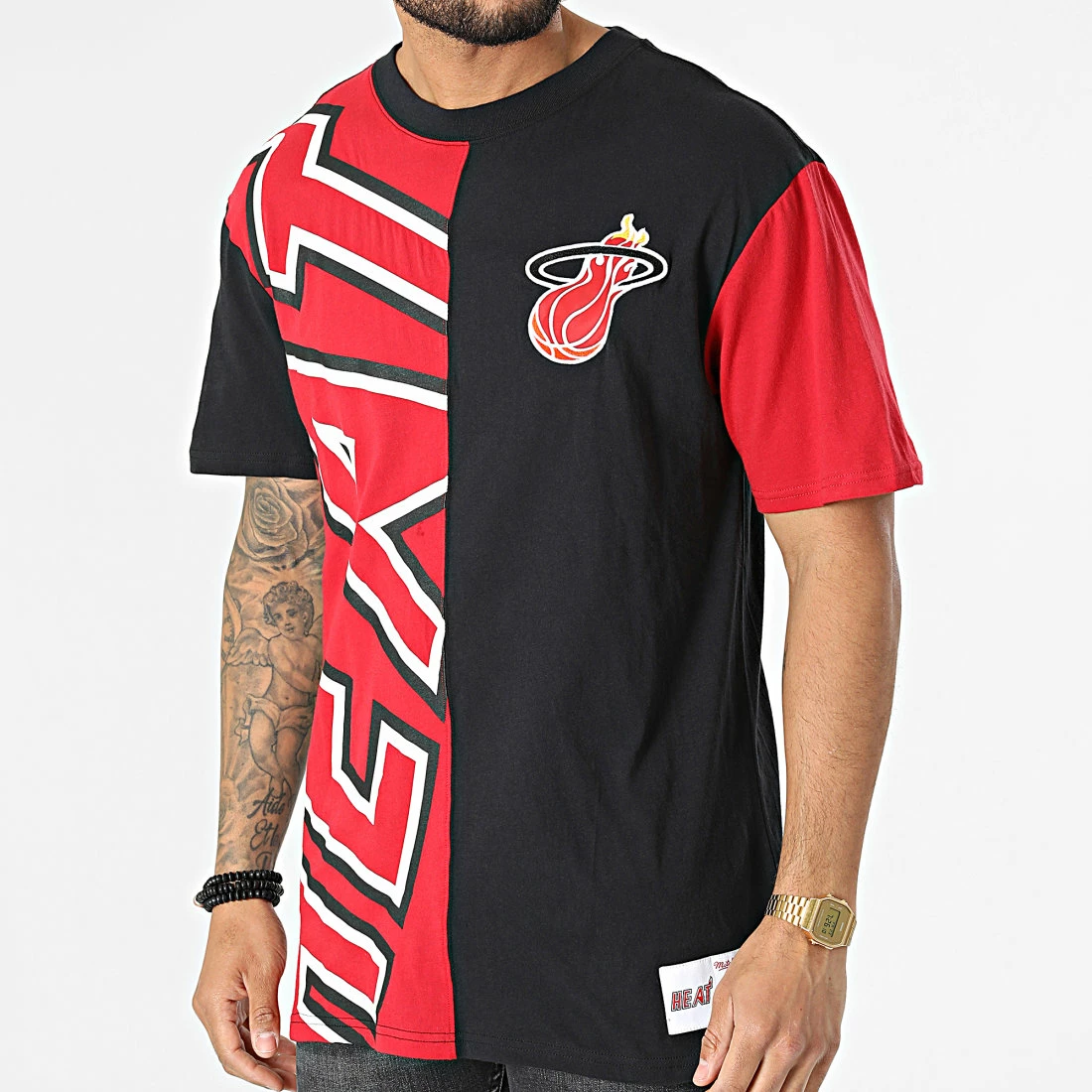Promo 🧨 Tee 👕 Shirt Miami Heat TCRW1226-LAL Rouge Noir de Mitchell and Ness 👏 3 Promo 🧨 Tee 👕 Shirt Miami Heat TCRW1226-LAL Rouge Noir de Mitchell and Ness 👏
