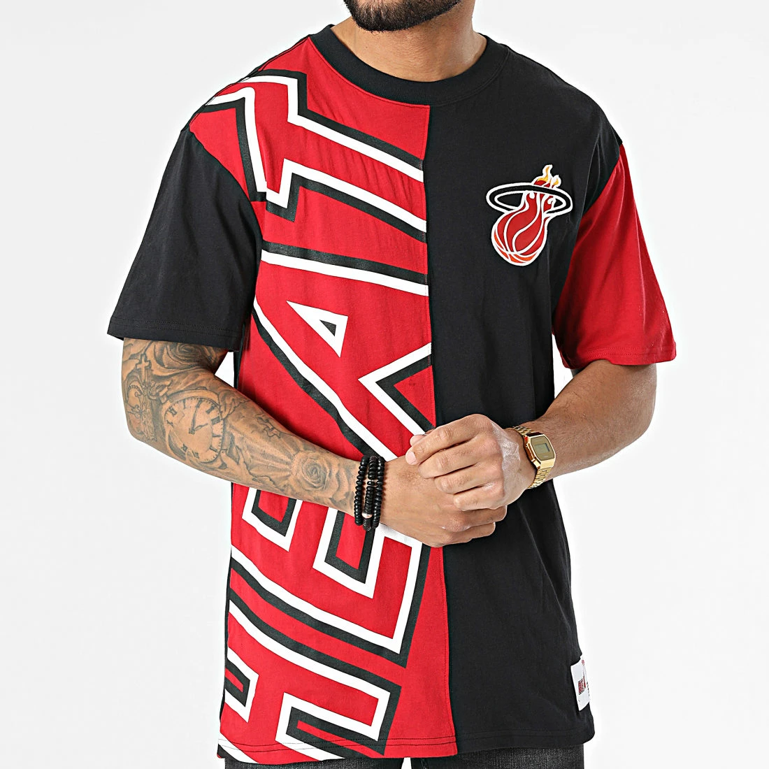 Promo 🧨 Tee 👕 Shirt Miami Heat TCRW1226-LAL Rouge Noir de Mitchell and Ness 👏 5 Promo 🧨 Tee 👕 Shirt Miami Heat TCRW1226-LAL Rouge Noir de Mitchell and Ness 👏 – Image 3