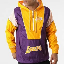 Remise 😍 Veste Col Zippé Capuche Los Angeles Lakers OJPO1038 Jaune Violet de Mitchell and Ness 👏 -Schott NYC Soldes mitchell and ness 316572 OJPO1038 LAL YYPPPPURP 20220502T160943 03