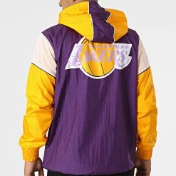 Remise 😍 Veste Col Zippé Capuche Los Angeles Lakers OJPO1038 Jaune Violet de Mitchell and Ness 👏 -Schott NYC Soldes mitchell and ness 316572 OJPO1038 LAL YYPPPPURP 20220502T160944 04