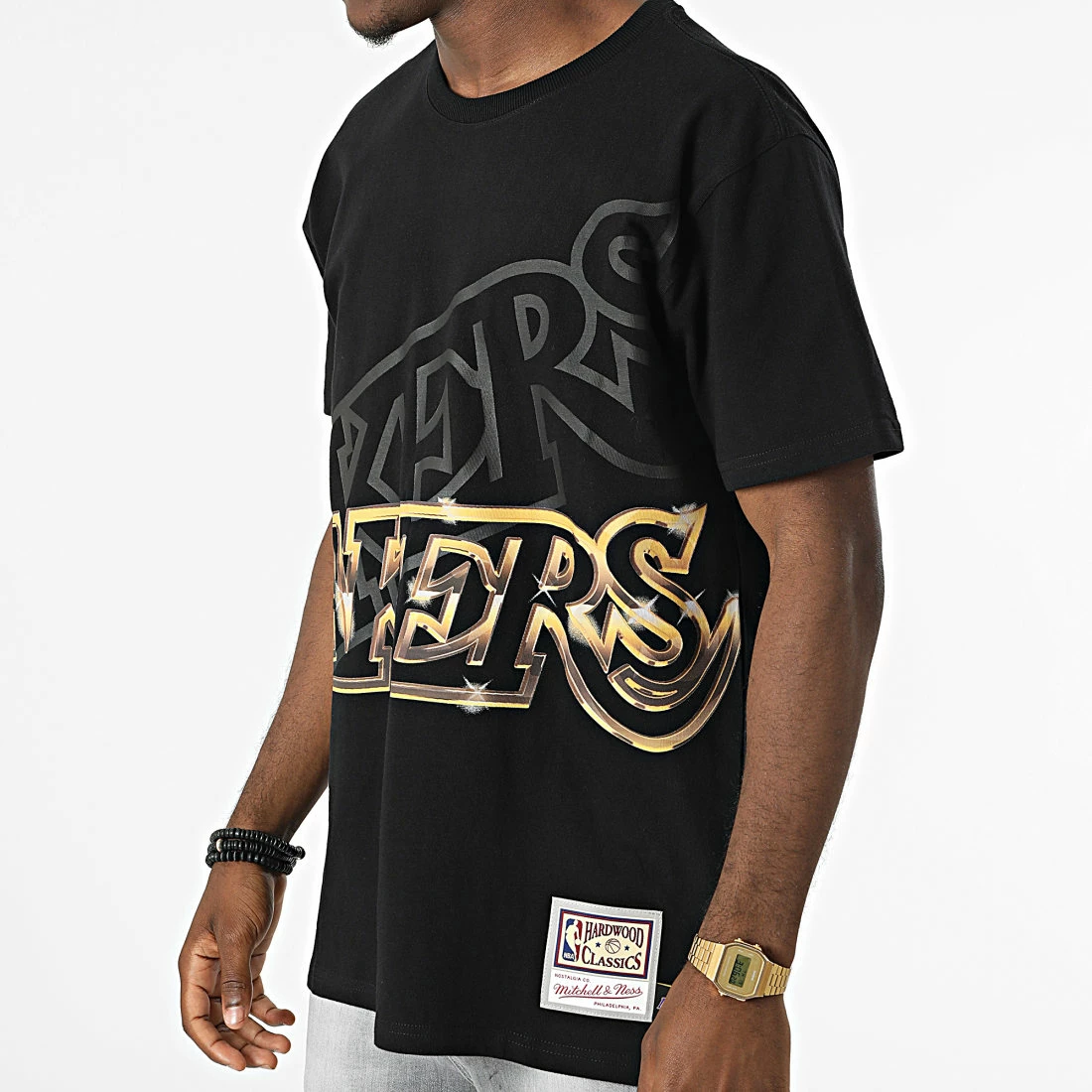 Nouveau 💯 Tee 👕 Shirt Oversize NBA Big Face Los Angeles Lakers Noir de Mitchell and Ness 🔔 3 Nouveau 💯 Tee 👕 Shirt Oversize NBA Big Face Los Angeles Lakers Noir de Mitchell and Ness 🔔
