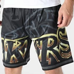 Vente flash 🥰 Short Jogging BigFace Los Angeles Lakers Noir de Mitchell and Ness 🥰