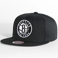 Meilleure vente 💯 Casquette Snapback Core Basic Brooklyn Nets Noir de Mitchell and Ness 👏