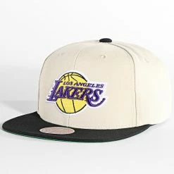 Tout neuf 🧨 Casquette Snapback NBA 50th Los Angeles Lakers Beige de Mitchell and Ness 🎁
