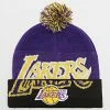 Meilleure vente 🎉 Bonnet Double Take Los Angeles Lakers Violet Noir de Mitchell and Ness 🤩 -Schott NYC Soldes mitchell and ness 342017 KTPCSH22003 LAL PURP 20221011T151951 01