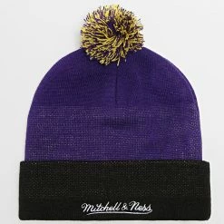 Meilleure vente 🎉 Bonnet Double Take Los Angeles Lakers Violet Noir de Mitchell and Ness 🤩 -Schott NYC Soldes mitchell and ness 342017 KTPCSH22003 LAL PURP 20221011T151955 04