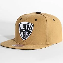 Grosses soldes 👏 Casquette Snapback Core Wheat Brooklyn Nets Camel de Mitchell and Ness 👏