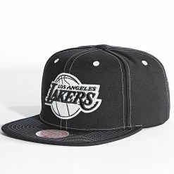 Meilleure vente 🎁 Casquette Snapback Glow Up Los Angeles Lakers Noir de Mitchell and Ness ⭐