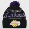 Remise ⌛ Bonnet Script Pom Los Angeles Lakers Noir de Mitchell and Ness 🥰 -Schott NYC Soldes mitchell and ness 346601 KTPCMM21008 LAL BLCK 20221115T150349 01