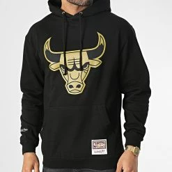 De gros 👏 Sweat Capuche Chicago Bulls Noir de Mitchell and Ness 🎉